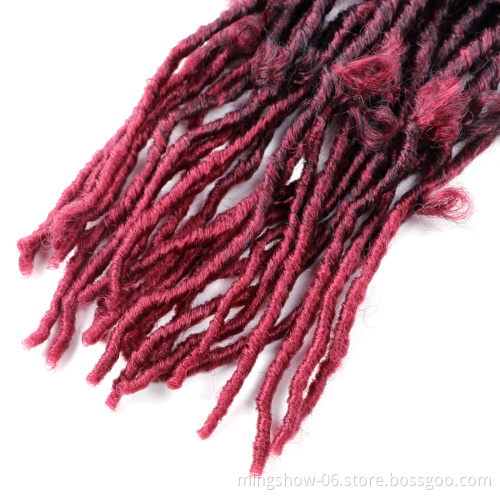 2021 Fashionable 24inches wigs fiber crochet hair female butterfly curly braid African dirty braid Butterfly locs hair extension